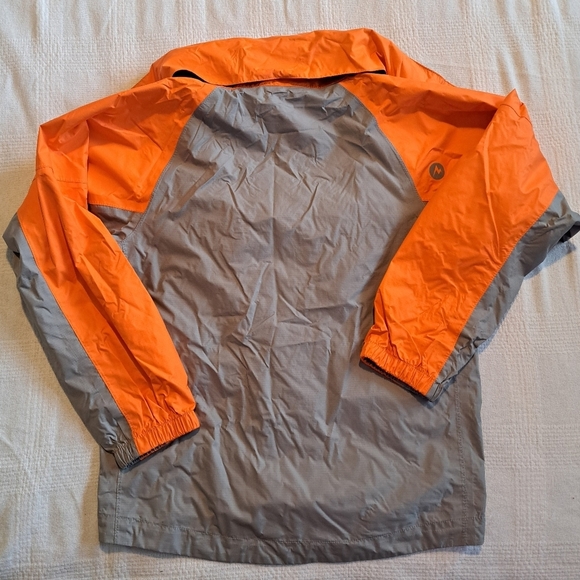 Marmot boys XS gray & orange water & wind resistant hooded jacket, Style H50900 - Picture 4 of 10